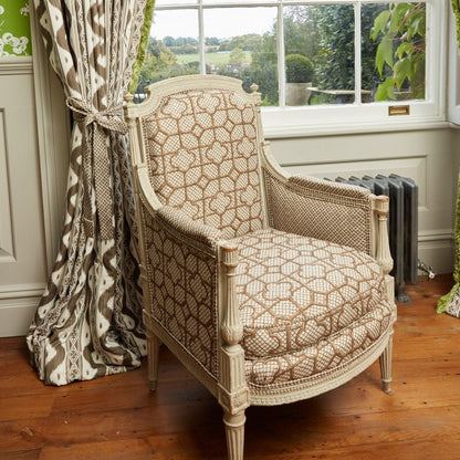 Chestnut Brown Bamboo Trellis Fabric