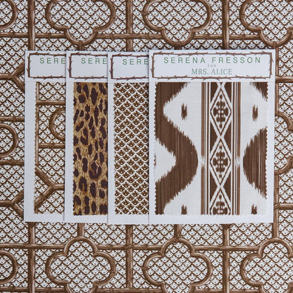 Chestnut Brown Bamboo Trellis Fabric