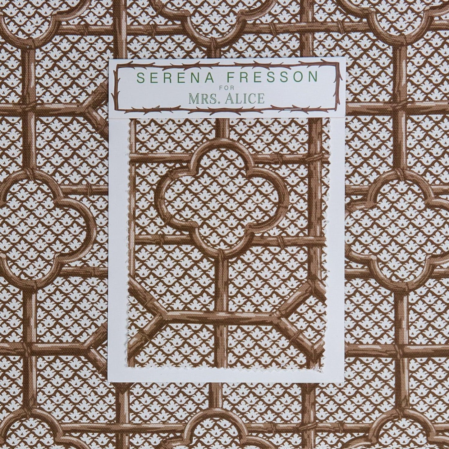 Chestnut Brown Bamboo Trellis Fabric