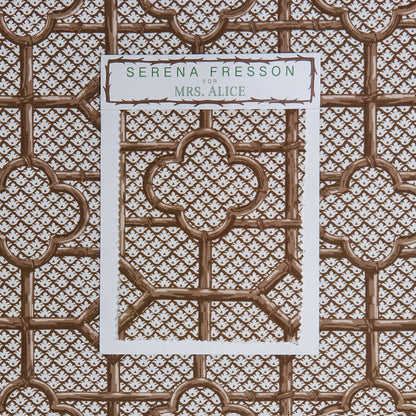 Chestnut Brown Bamboo Trellis Fabric