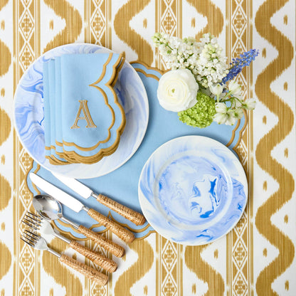 Julia Blue Marbled Starter Plate