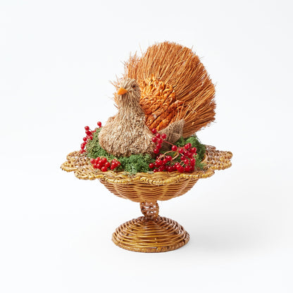 Small Luciana Scalloped Rattan Bowl