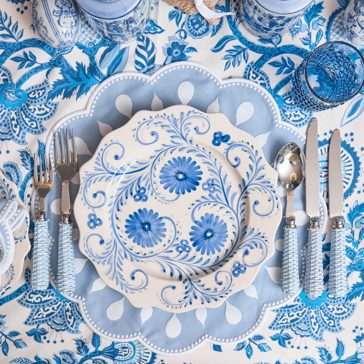 Blue Flowers Dinner Plate