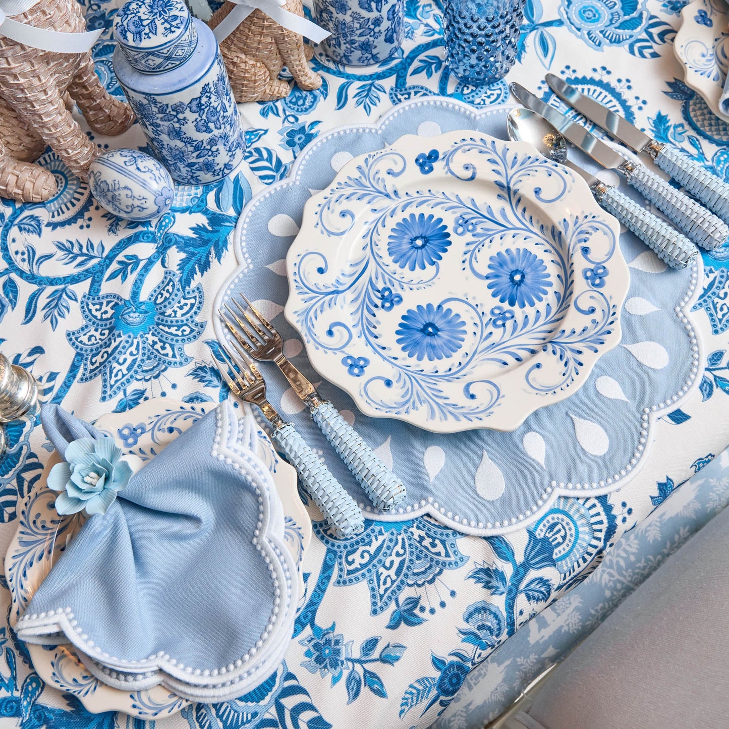 Blue Flowers Dinner Plate