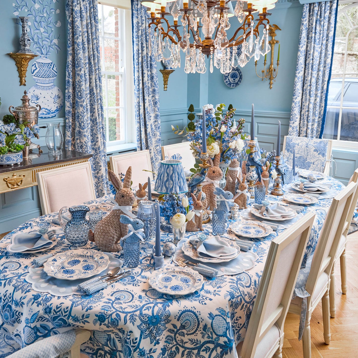 Blue Flowers Starter Plates (Set of 4)