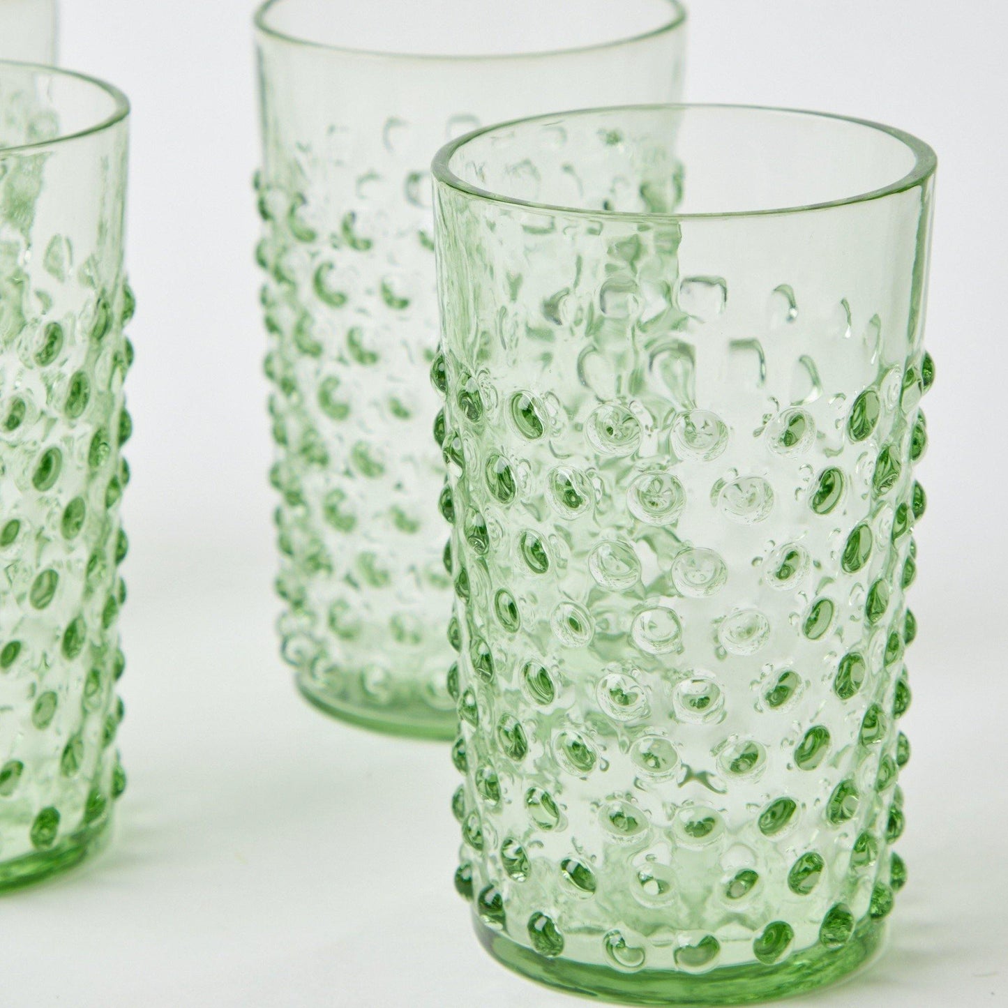 Emerald Hobnail Glasses & Jug Set
