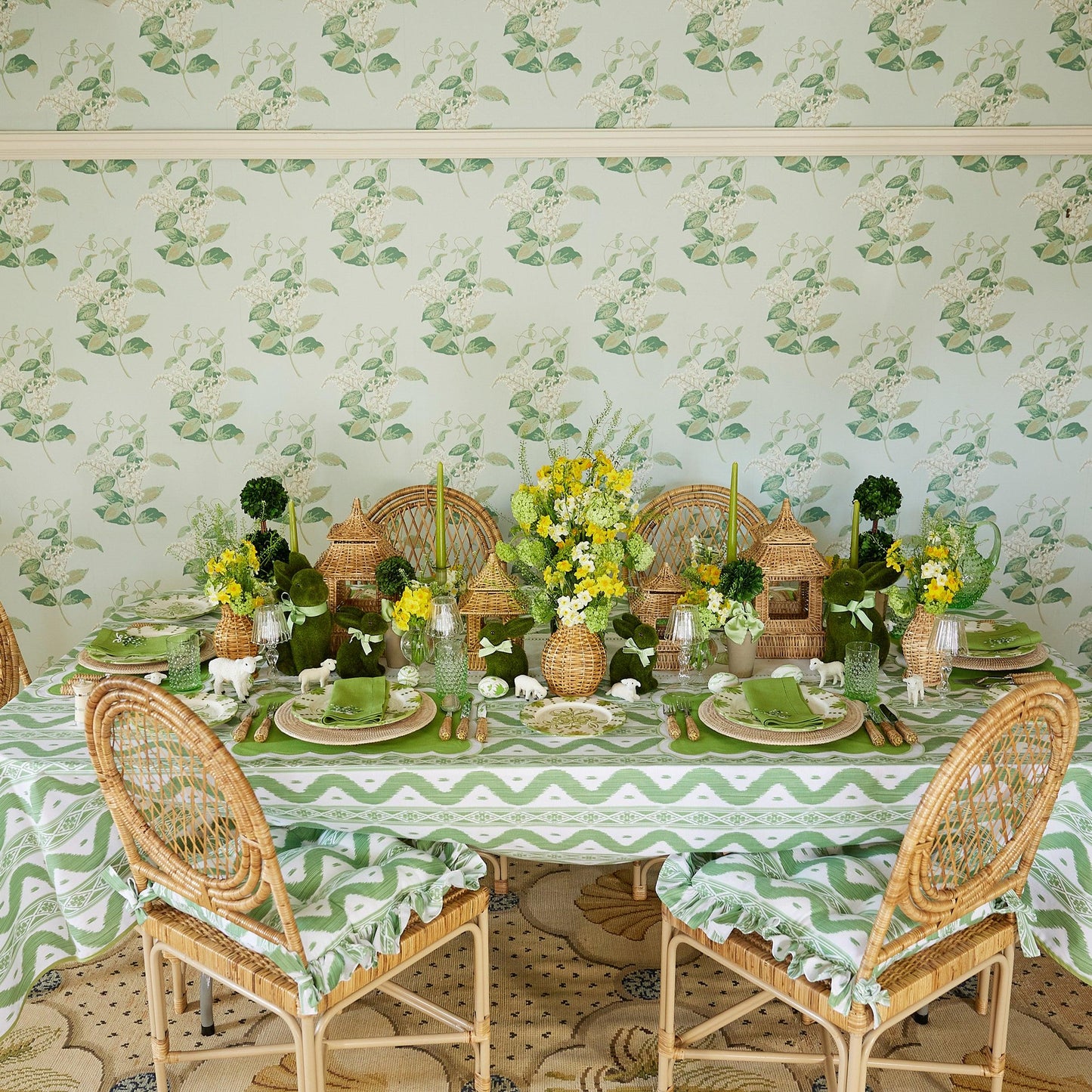 Emerald Hobnail Glasses & Jug Set
