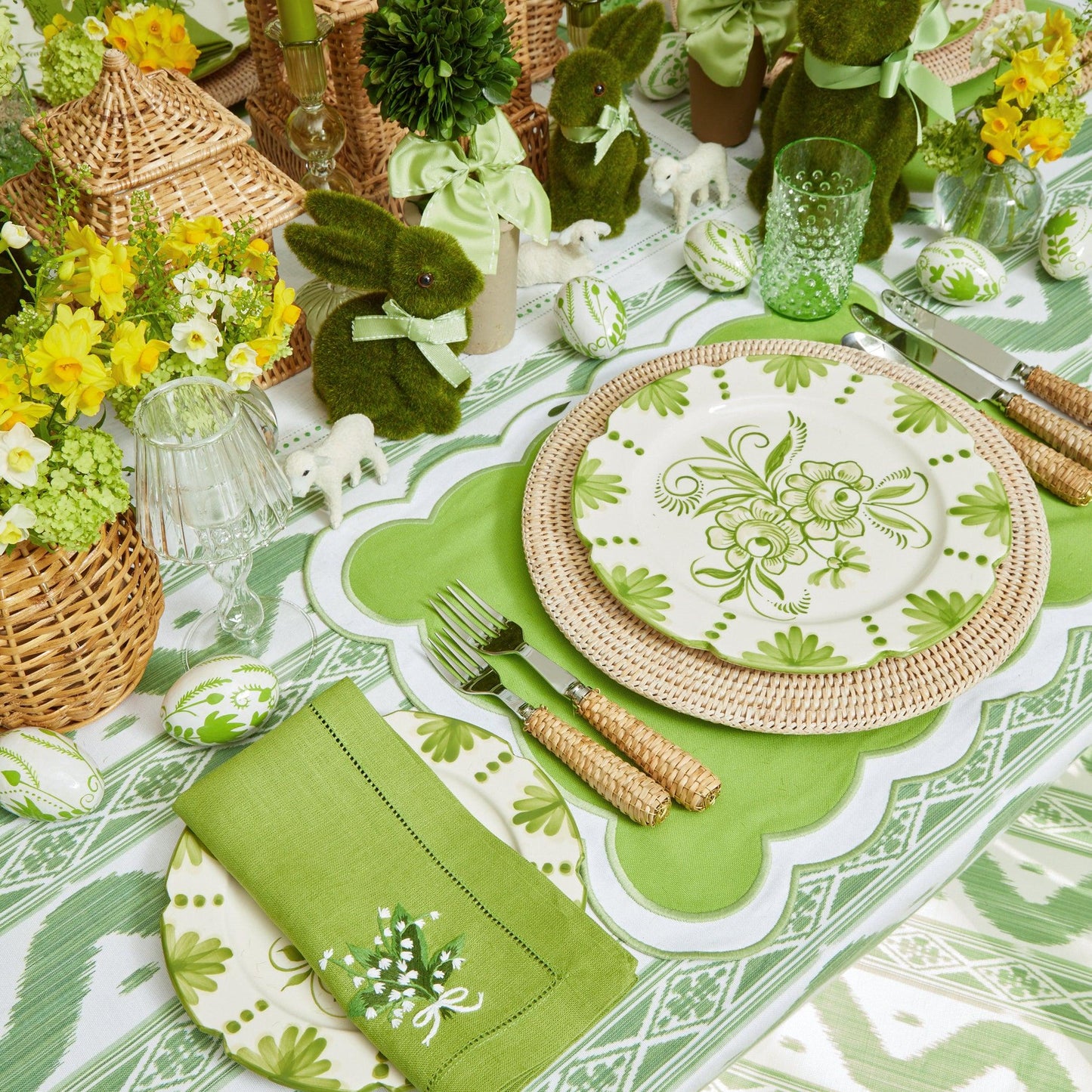 Emerald Hobnail Glasses & Jug Set