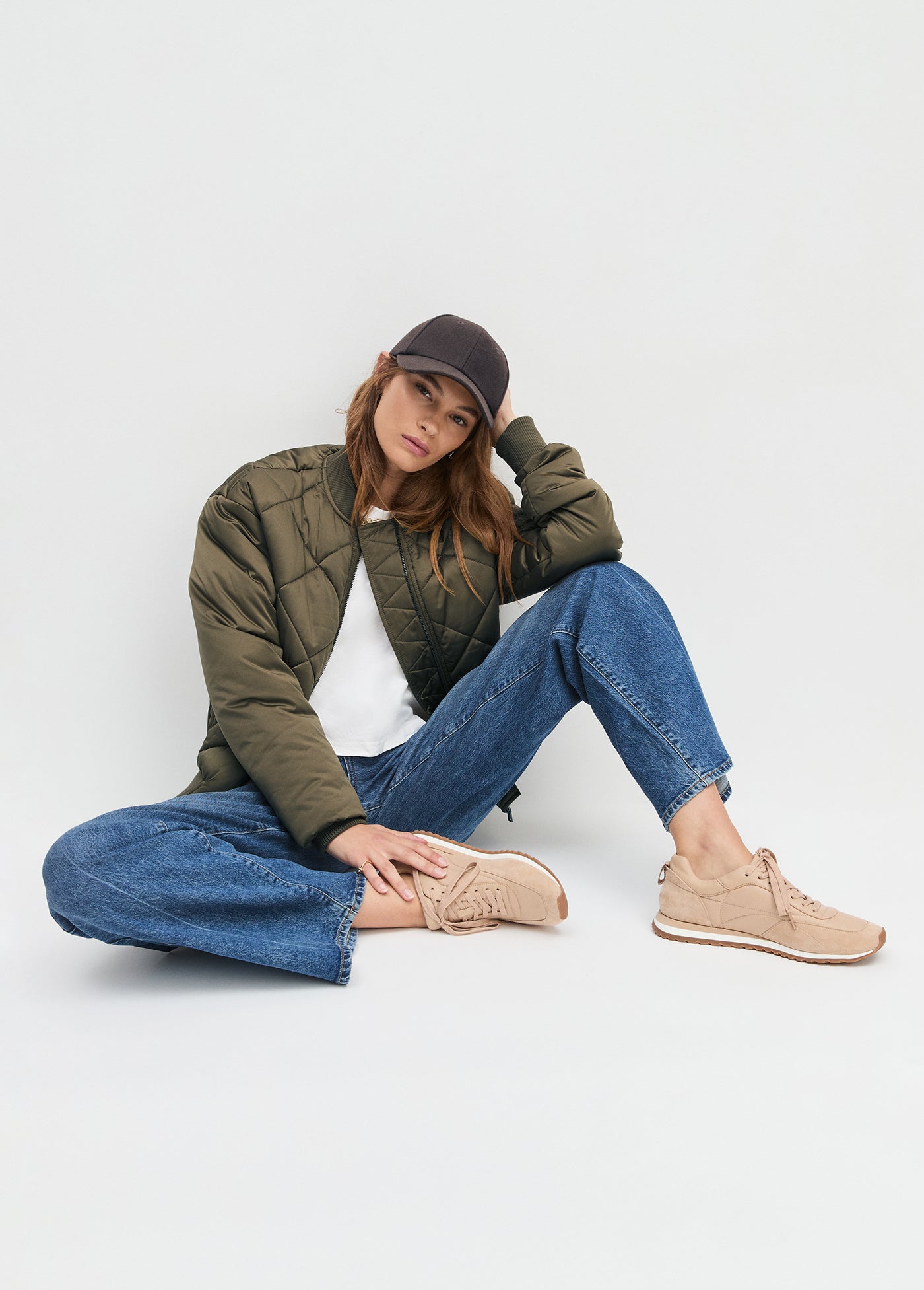 WOOL BASEBALL CAP WITH LEATHER STRAP