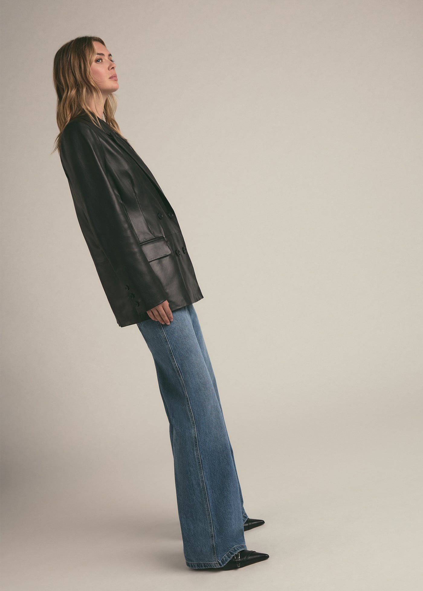 THE AGNES LEATHER BLAZER