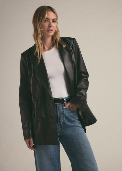 THE AGNES LEATHER BLAZER