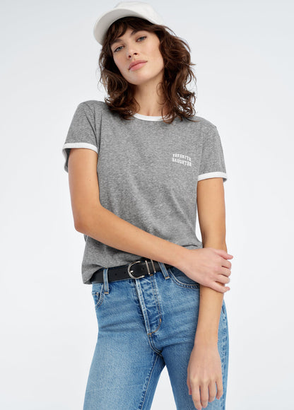THE COLLEGIATE CHEST LOGO RINGER TEE
