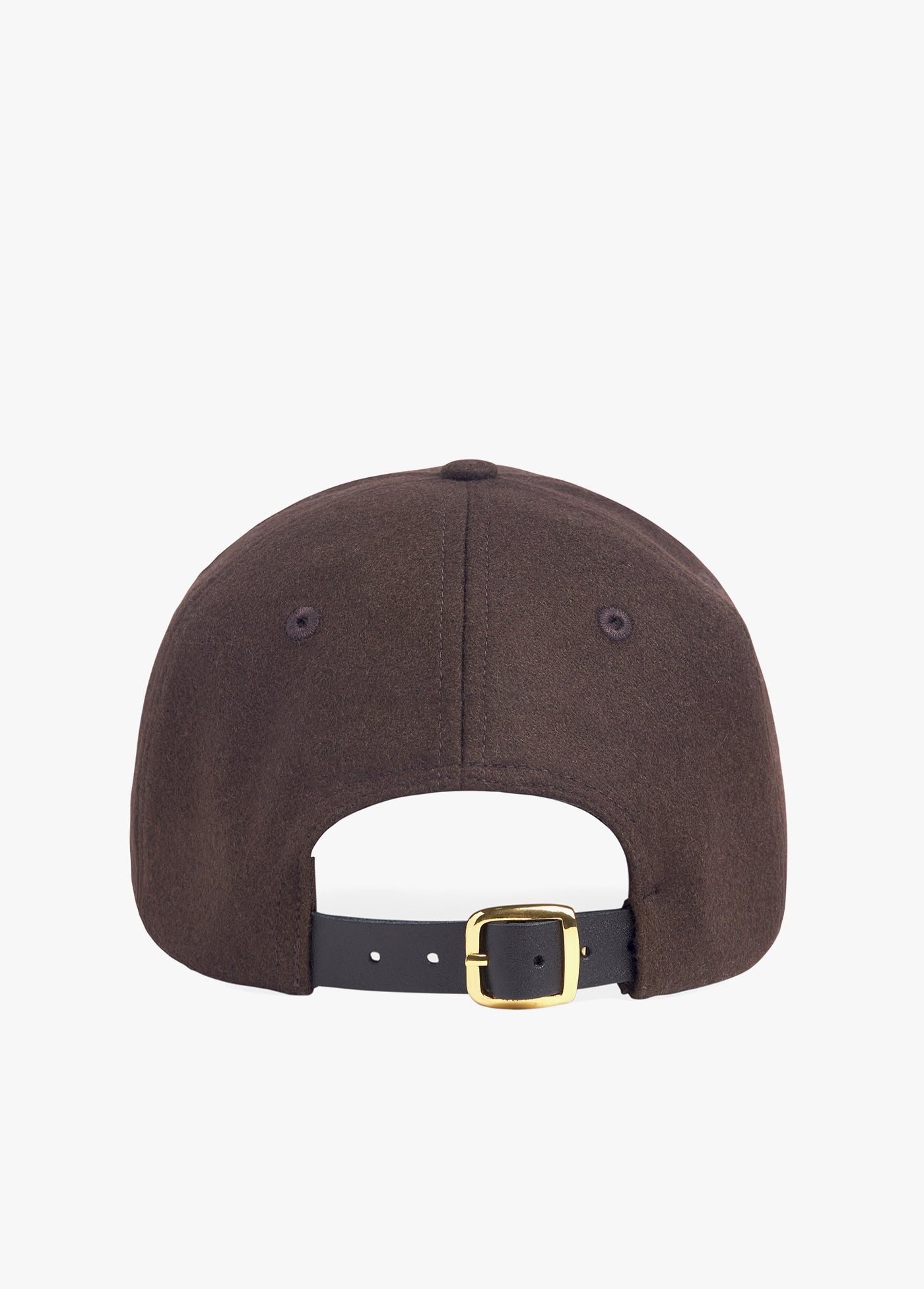 WOOL BASEBALL CAP WITH LEATHER STRAP