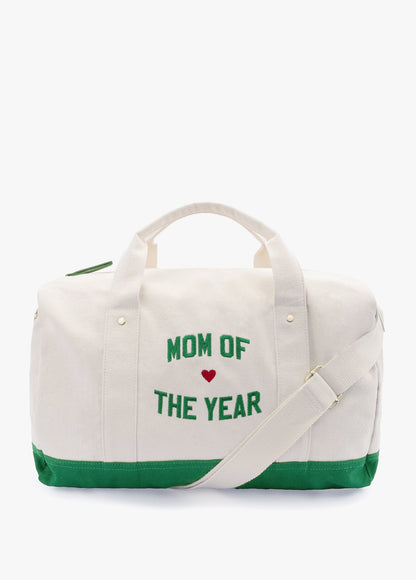 MOM OF THE YEAR CANVAS DUFFLE BAG