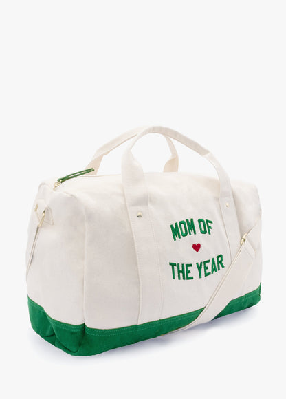 MOM OF THE YEAR CANVAS DUFFLE BAG