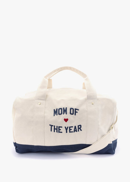 MOM OF THE YEAR CANVAS DUFFLE BAG