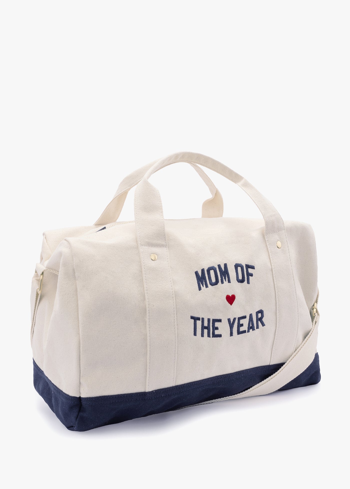 MOM OF THE YEAR CANVAS DUFFLE BAG