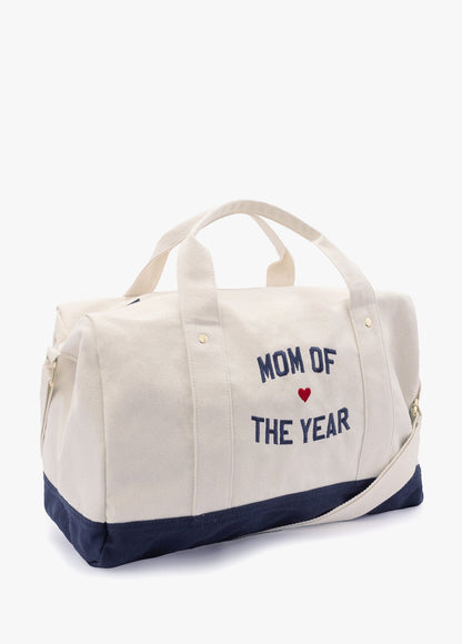 MOM OF THE YEAR CANVAS DUFFLE BAG
