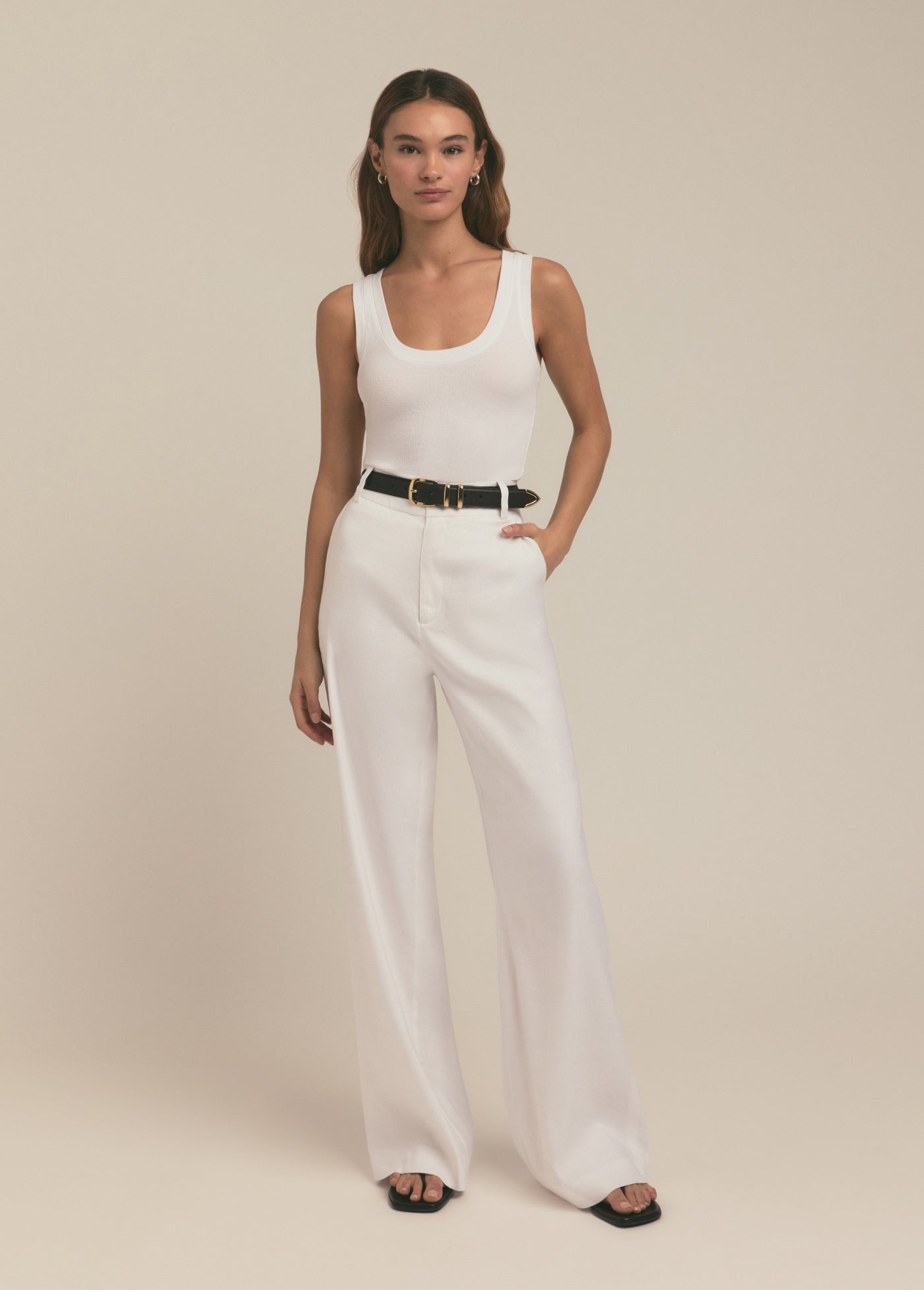 THE JONES LINEN WIDE LEG PANT