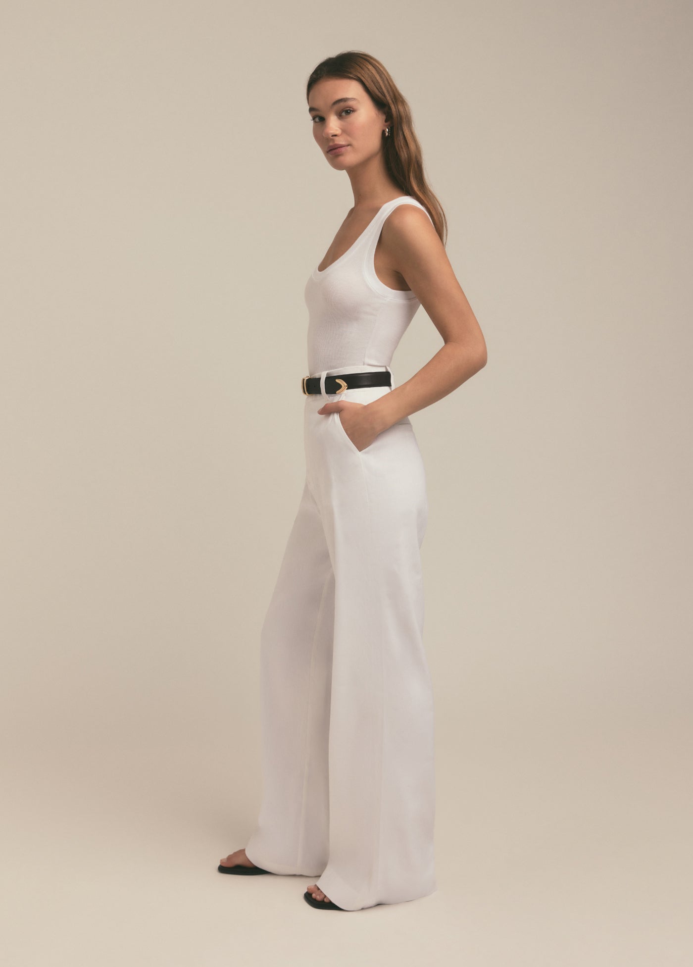THE JONES LINEN WIDE LEG PANT