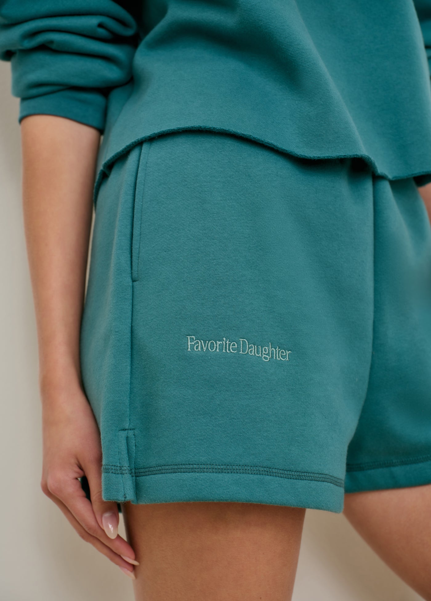 THE FAVORITE DAUGHTER EMBROIDERED SWEAT SHORT