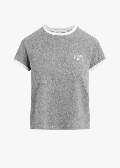 THE COLLEGIATE CHEST LOGO RINGER TEE