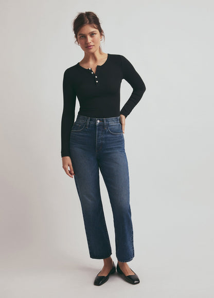THE HENLEY RIBBED LONG SLEEVE