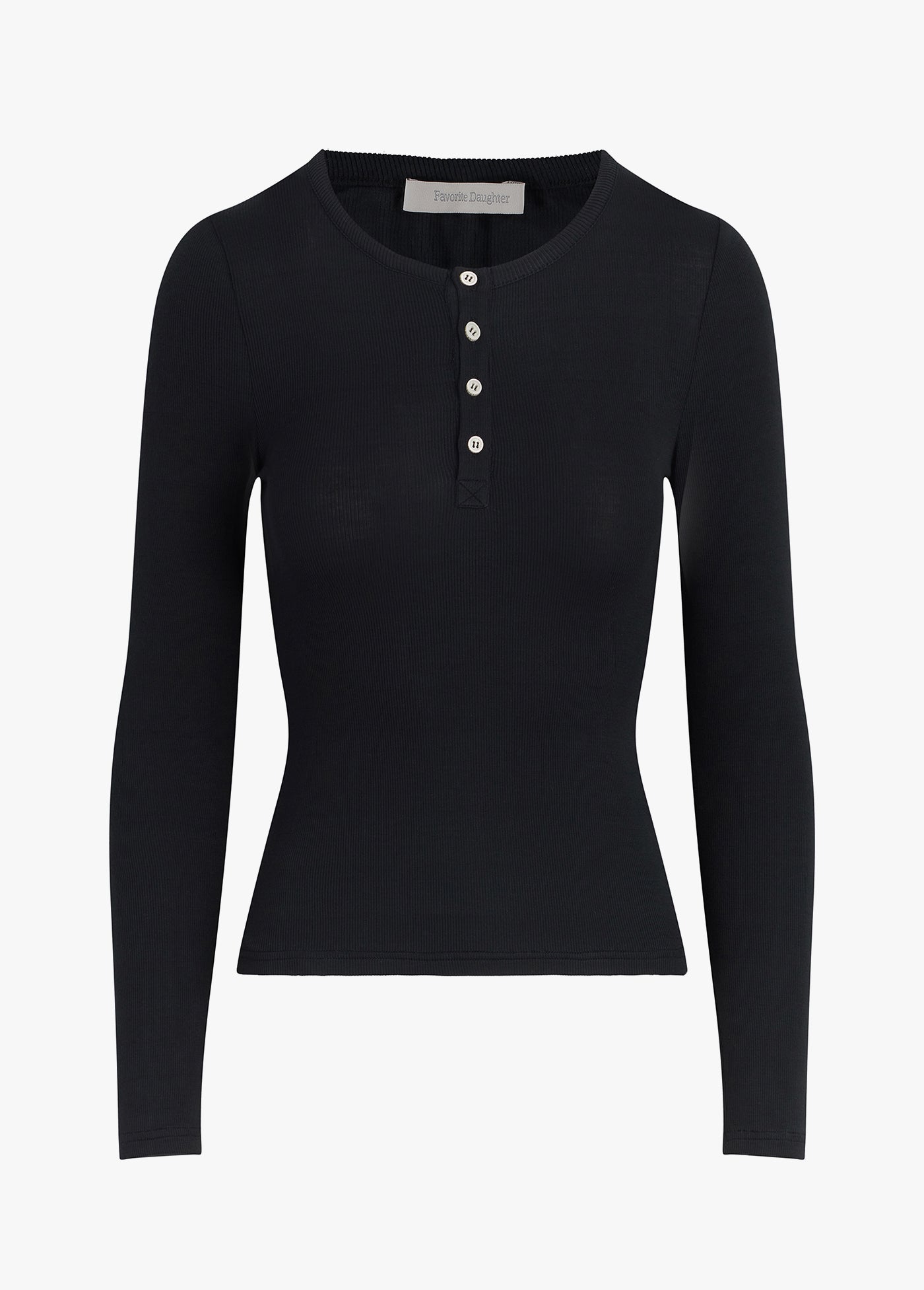 THE HENLEY RIBBED LONG SLEEVE