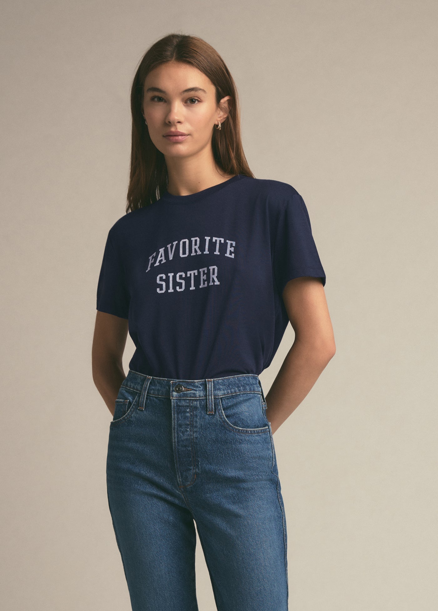 THE FAVORITE SISTER CROPPED COLLEGIATE TEE