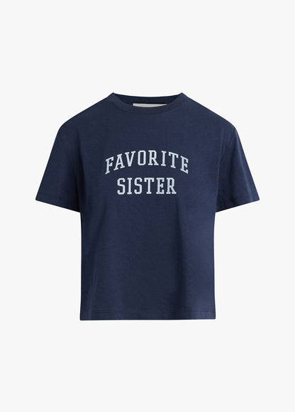 THE FAVORITE SISTER CROPPED COLLEGIATE TEE