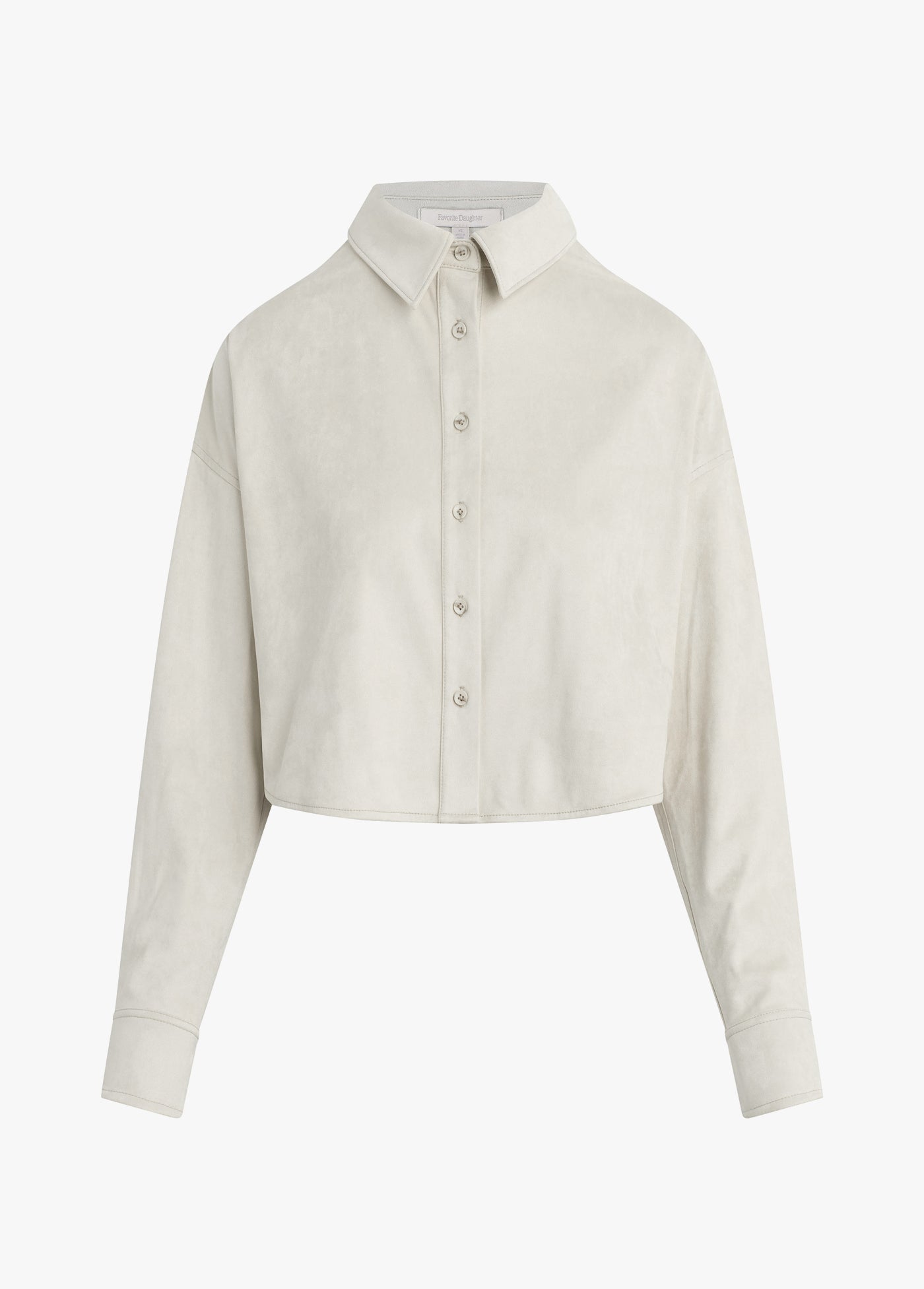 THE VEGAN SUEDE CROP EX-BOYFRIEND SHIRT