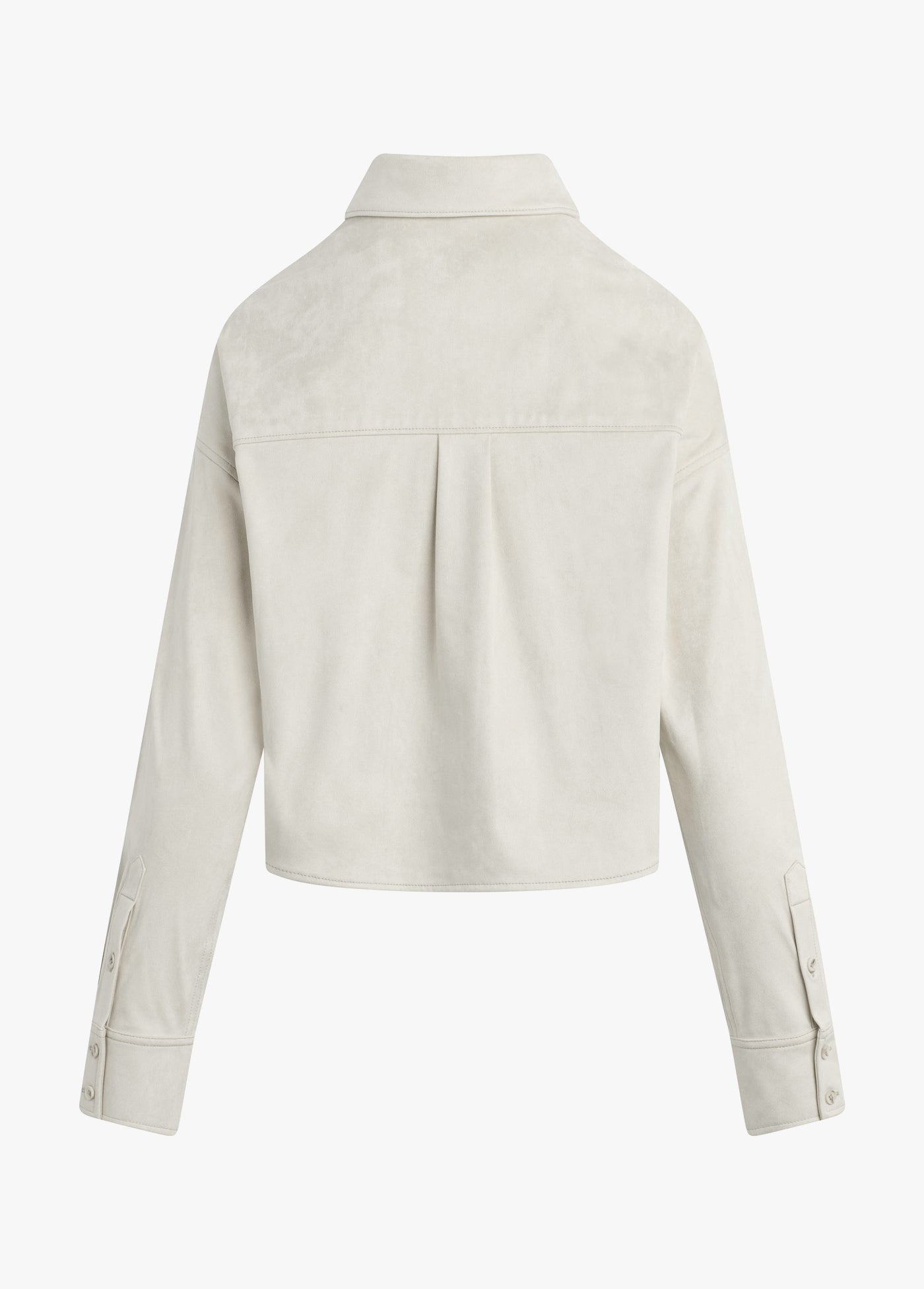 THE VEGAN SUEDE CROP EX-BOYFRIEND SHIRT