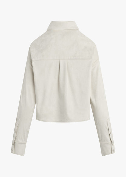 THE VEGAN SUEDE CROP EX-BOYFRIEND SHIRT