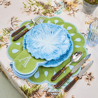 Blue Serena Cabbage Starter Plates (Set of 4)