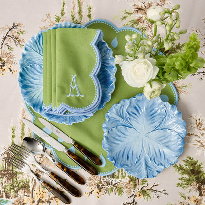 Blue Serena Cabbage Starter Plates (Set of 4)