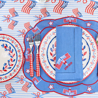 Blue & Red Josephine Starter Plate (Set of 4)