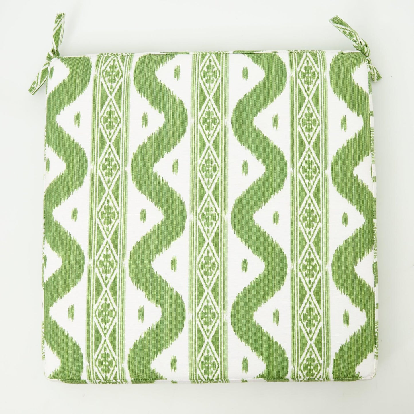 Green Ikat Seat Pad Cushion