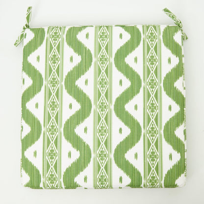 Green Ikat Seat Pad Cushion