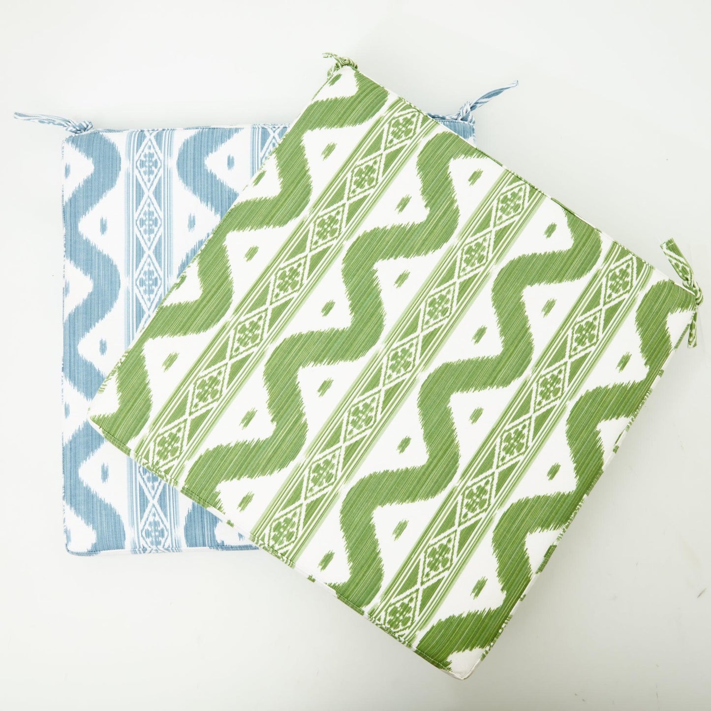 Green Ikat Seat Pad Cushion