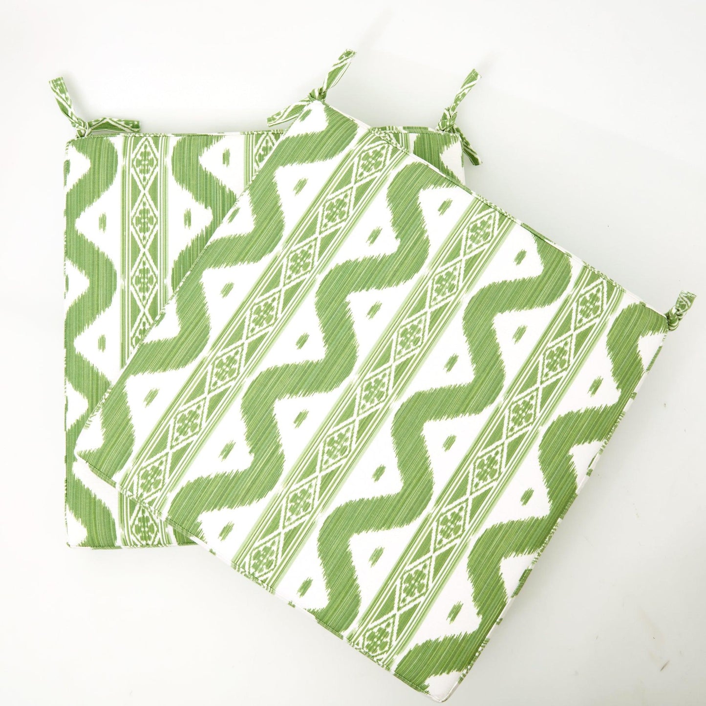 Green Ikat Seat Pad Cushion