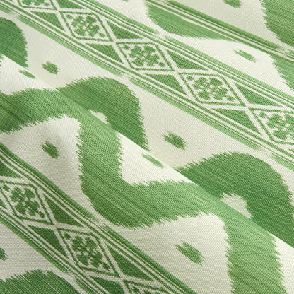 Green Ikat Stripe Fabric