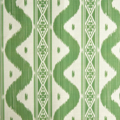 Green Ikat Stripe Fabric
