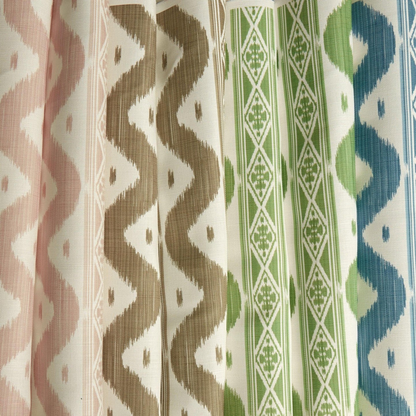 Green Ikat Stripe Fabric