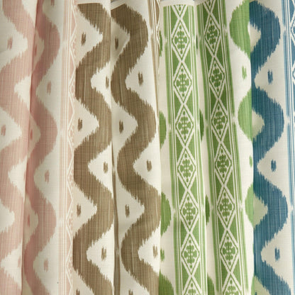 Green Ikat Stripe Fabric