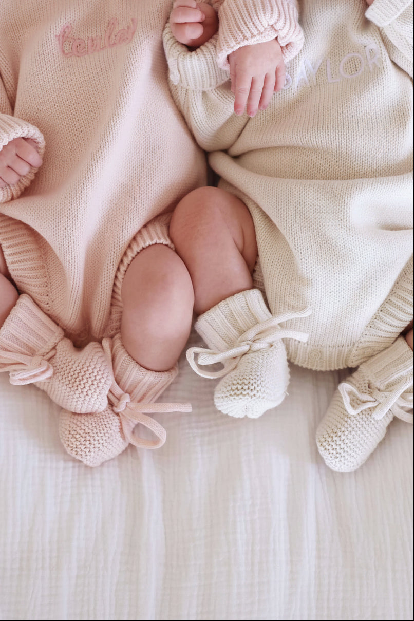 Knit Baby Booties | Sweet Neutrals