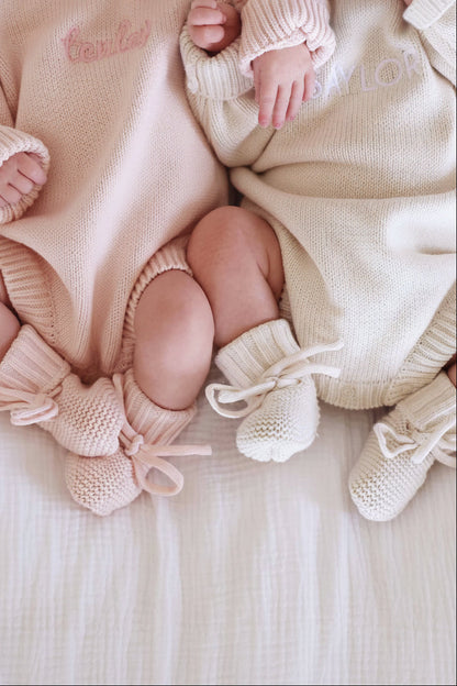 Knit Baby Booties | Sweet Neutrals