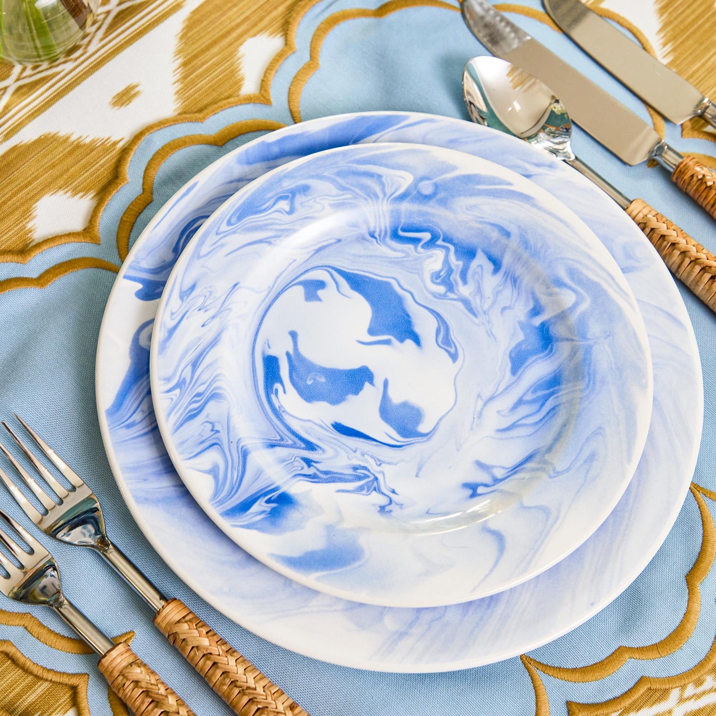 Julia Blue Marbled Starter Plate