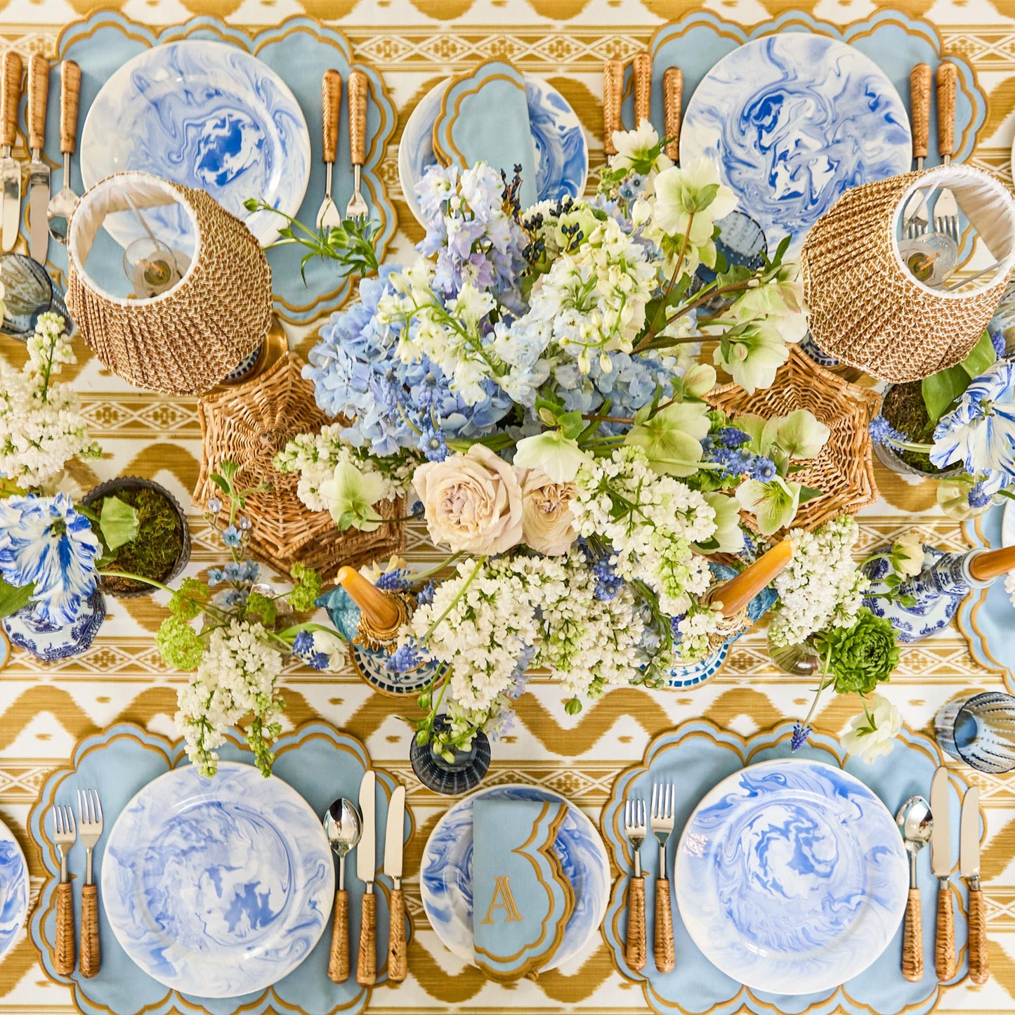 Julia Blue Marbled Starter Plate