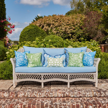 French Blue Ikat Stripe Fabric