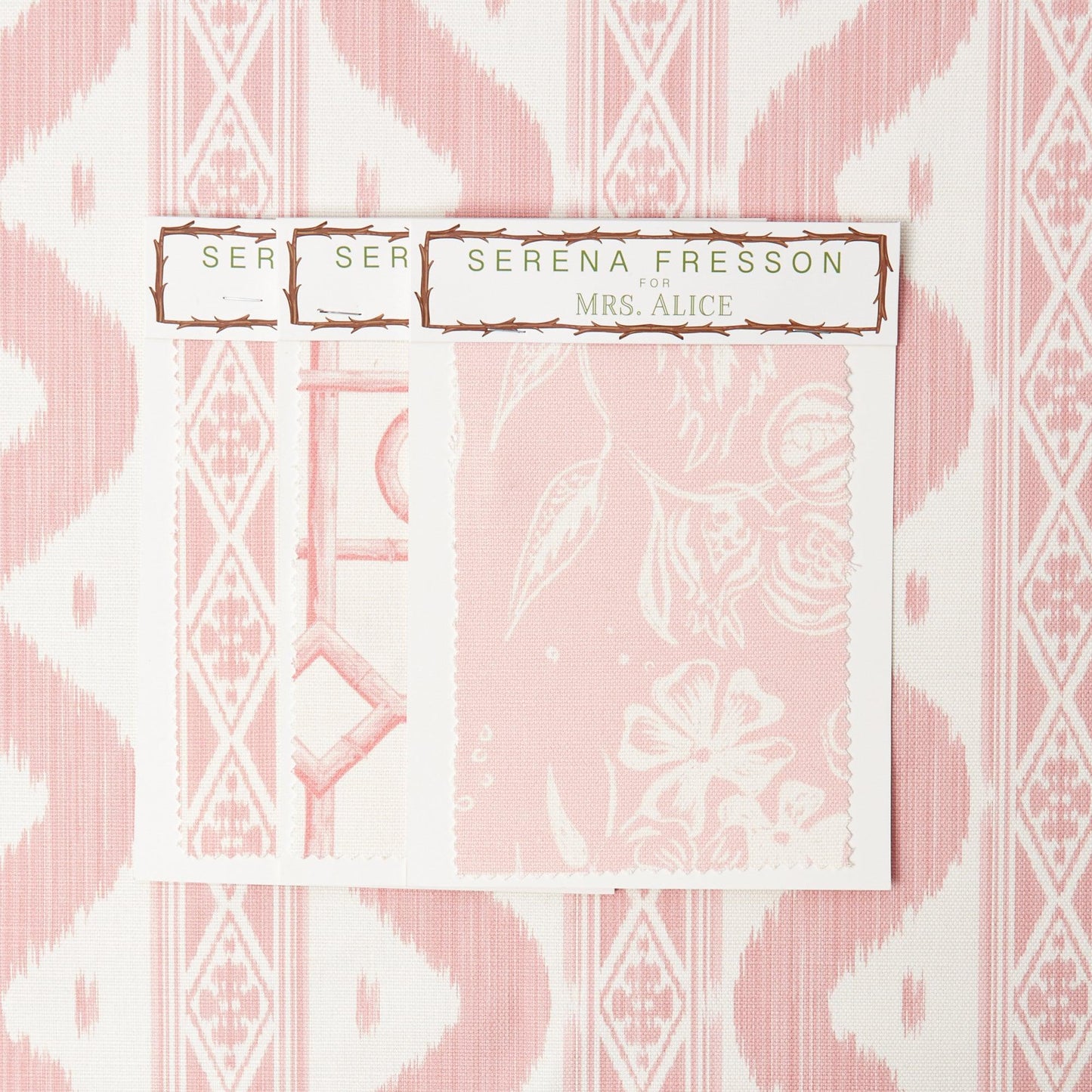 Palm Beach Pink Ikat Stripe Fabric